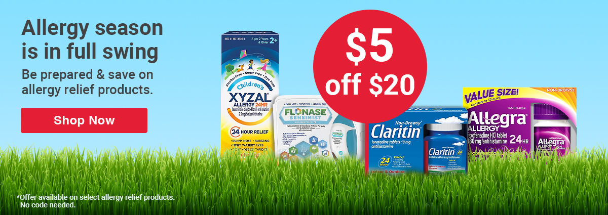 Save $5 Off of $20 Allergy Relief
